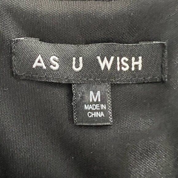 As U Wish Womens A Line Dress Blue Yellow Chevron Print Stretch Short Sleeve M - Picture 10 of 10